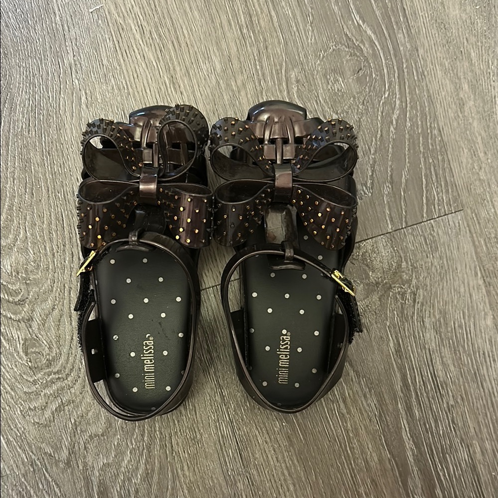 Mini Melissa Kids' Black Bow Sandals